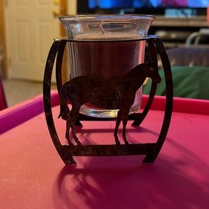 Metal horse candle